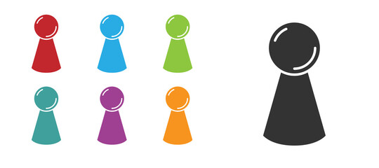 Black Chip for board game icon isolated on white background. Set icons colorful. Vector. © Kostiantyn