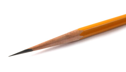 an acutely honed pencil on a white background.