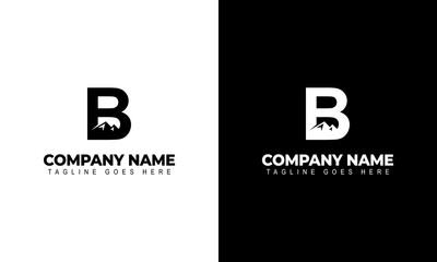 logo letter B linked mountain vector illustration