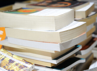 Library. Books placed in a library waiting to be read.