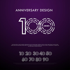 Anniversary Set Number Vector Design For Banner Print and Greeting Background
