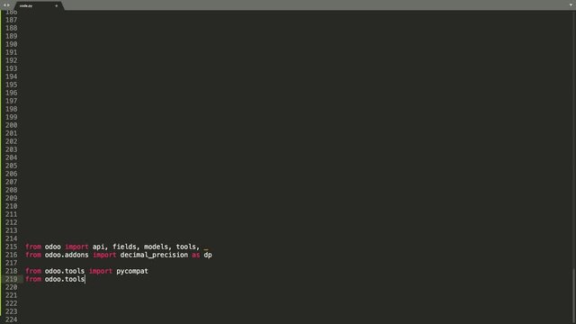 Python Programming Language Source Code Typing Effect. Python Programmer Ticker Colored Commands Editor Screen. Network Development Technology Education. Brown Background. 