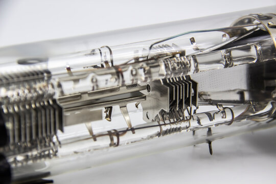 A part of oscilloscope tube is intended for registration of electrical processes of visual observations in various radio electronic devices for special purposes. A cathode ray tube