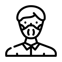 facial protective mask line icon vector illustration