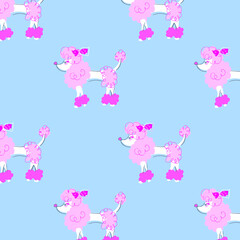 Cute dog pattern vector illustration.