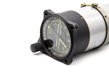 Combined flight instrument using on plane on the white background