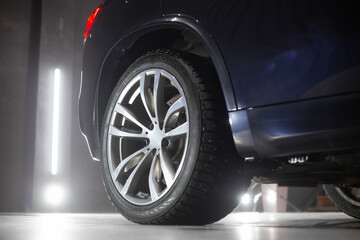 Fototapeta na wymiar Car detailing series: clean car wheels