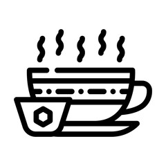 tea with honey line icon vector illustration