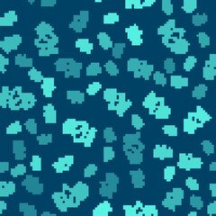 Fototapeta premium Green line Ancient bust sculpture icon isolated seamless pattern on blue background. Vector.