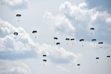 Paratroopers caught as soon as they jumped off the plane.