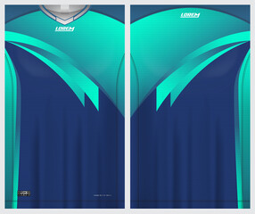 Jersey sport, soccer uniform front and back view template, sportswear textile fabric