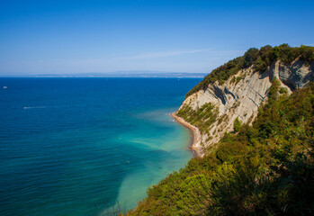 Strunjan cliff on the Coast line of Slovenia.