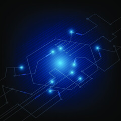 Lines and points digital information connection technology and big data concept