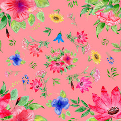 seamless pattern abstracts floral composition