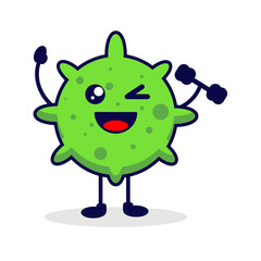 Strong virus cute illustration