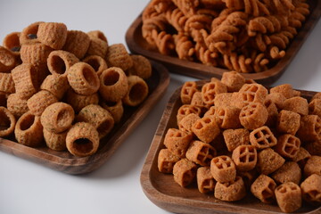 Israeli Bissli - wheat snacks with different flavors and shapes