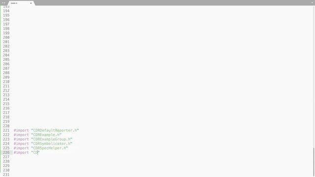 Objective-C Programming Language Source Code Typing Effect. Objective-C Programmer Ticker Colored Commands Editor Screen. Network Development Technology Education. White Background. 