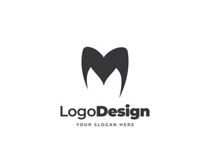 Beautiful M letter logo design vector