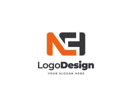 Simple NC logo vector, CH logo design, Initial letter NCH logo design, Modern tech creative logo design