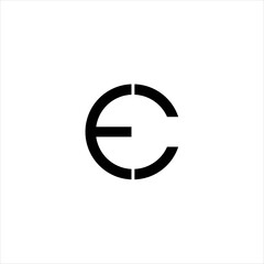 Initial EC Logo Design Vector with Geometric Circle Shape