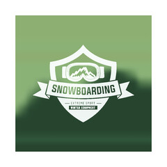 Snowboarding logo and label template 