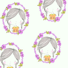 Cute pattern in small flower. Small colorful flowers