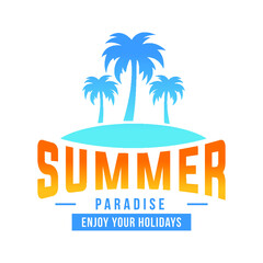 Fototapeta premium Tropical Palm Tree Or Coconut Tree logo. Summer Beach logo