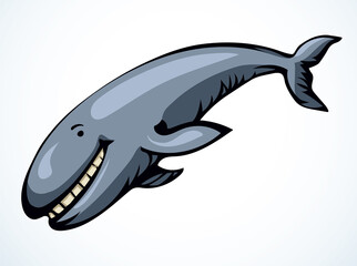 Whale. Vector drawing icon sign