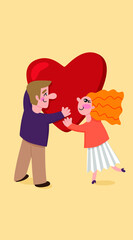 Vector illustration. Valentine's Day card.