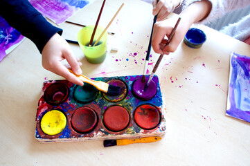 paints and brushes