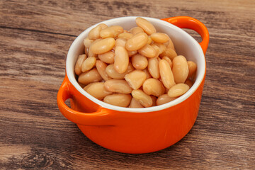 White beans kidney in the bowl