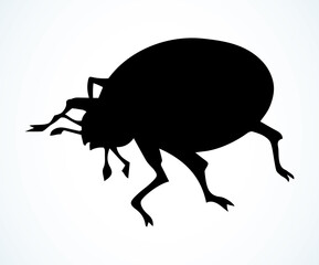 Ladybug beetle. Vector drawing icon