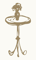 Table and chairs . Vector drawing