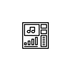 Music manager dashboard illustration icon with line style. Vector