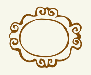 Framed mirror. Vector drawing icon