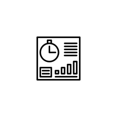 Time manager dashboard illustration icon with line style. Vector