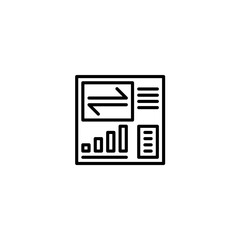 Transaction manager dashboard illustration icon with line style. Vector