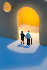 Obraz premium Old couple in warm house concept.