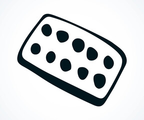 Plate with pills. Vector drawing
