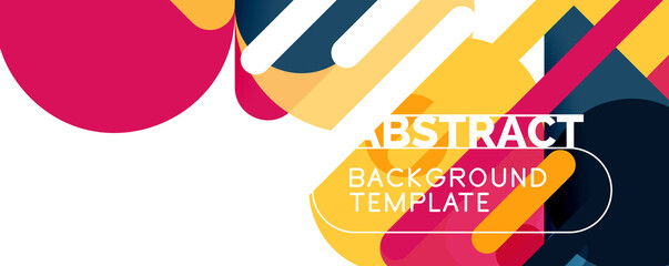 Modern geometric round shapes and dynamic lines, abstract background. Vector illustration for placards, brochures, posters and banners