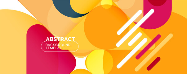 Modern geometric round shapes and dynamic lines, abstract background. Vector illustration for placards, brochures, posters and banners
