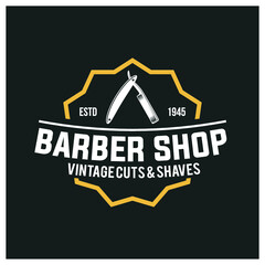 Barbershop logo. Vintage barber logo