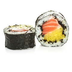 Sushi on white background