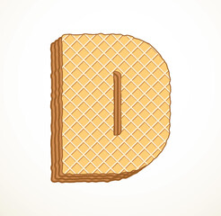 Vector set of stylized symbols wafers with cream inside