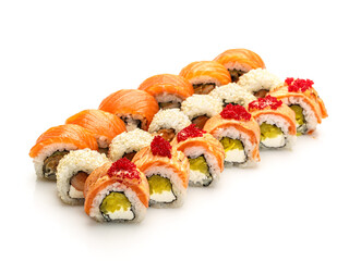Sushi on white background