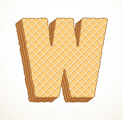 Vector set of stylized symbols wafers with cream inside