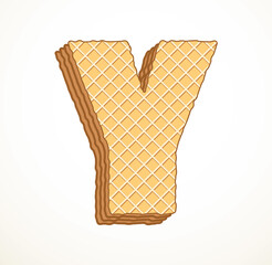 Vector set of stylized symbols wafers with cream inside