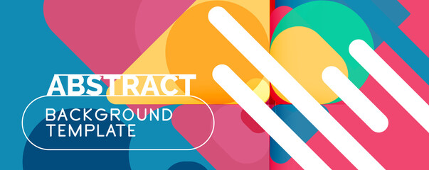 Modern geometric round shapes and dynamic lines, abstract background. Vector illustration for placards, brochures, posters and banners