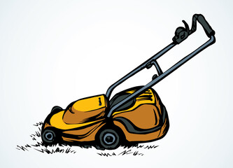 Lawn mower. Vector drawing object