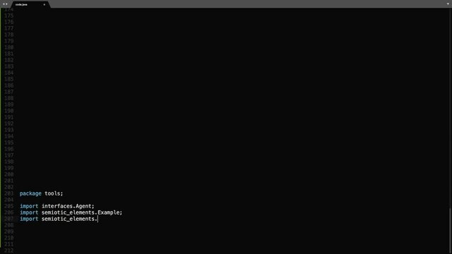 Java Programming Language Source Code Typing Effect. Java Programmer Ticker Colored Commands Editor Screen. Network Development Technology Education. Black Background. 